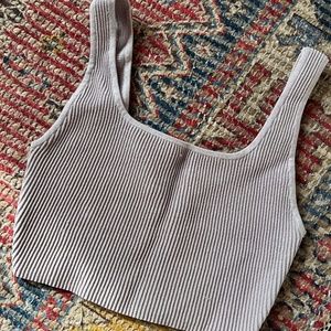 Aritzia (Babaton) Sculpt Knit Squareneck Cropped Tank (Lavender) Size S